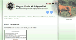 Desktop Screenshot of magyarvizslaklub.hu